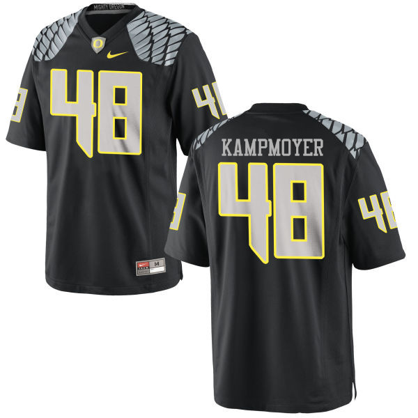Men #48 Hunter Kampmoyer Oregon Ducks College Football Jerseys-Black - Click Image to Close